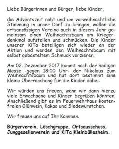 Mehr über den Artikel erfahren Tannenbaumfest am 02.12.2017