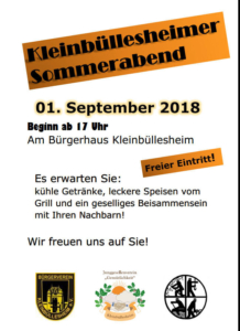 Mehr über den Artikel erfahren Kleinbüllesheimer Sommerabend 2018 1