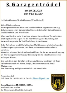 Mehr über den Artikel erfahren 3. Garagentrödel in Kleinbüllesheim