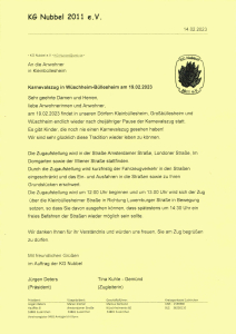 Mehr über den Artikel erfahren Karnevalszug in Wüschheim-Büllesheim am 19.02.2023