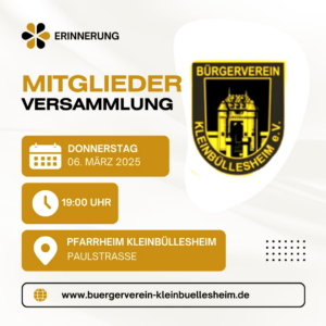 Mehr über den Artikel erfahren Einladung zur Mitgliederversammlung 2025
